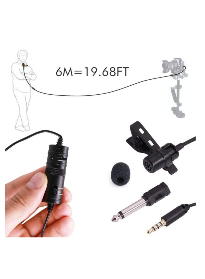 M1 Lavalier Microphone with Windshield for Smartphones and Cameras - Black - Image 1