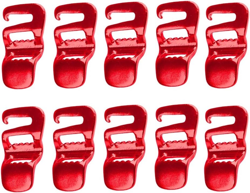 klarako 10 Pcs Red 10mm/20mm Metal G Hook Webbing Buckle for Backpack Bag - Image 5