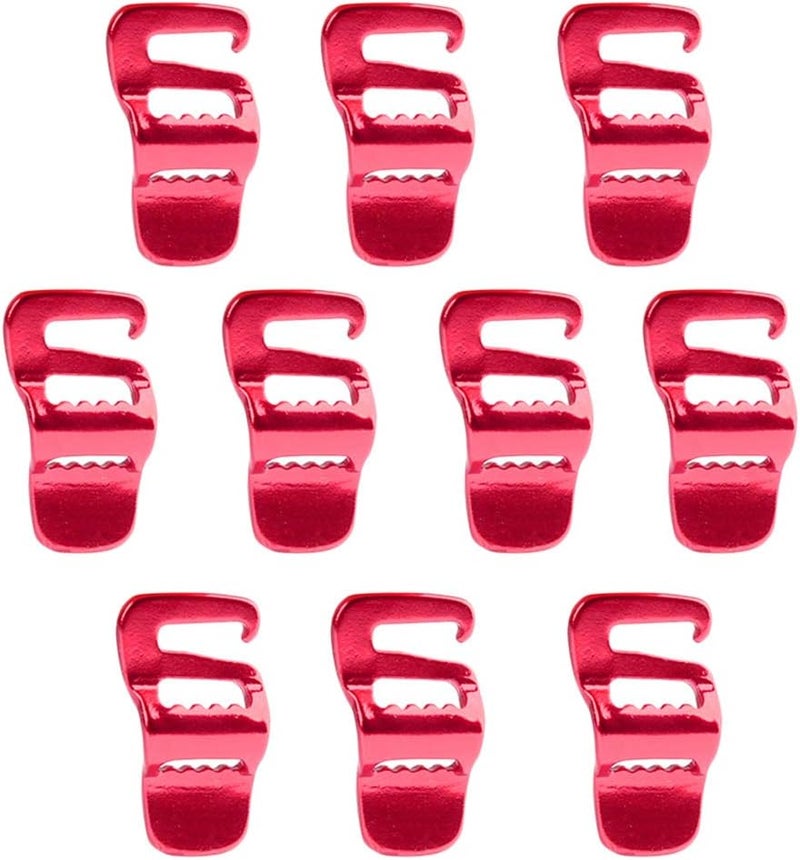 klarako 10 Pcs Red 10mm/20mm Metal G Hook Webbing Buckle for Backpack Bag - Image 1