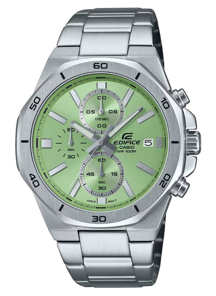 CASIO ساعة كرونوغراف للرجال من إيديفيس مصنوعة من الفولاذ المقاوم للصدأ EFV-640D-3AVUDF