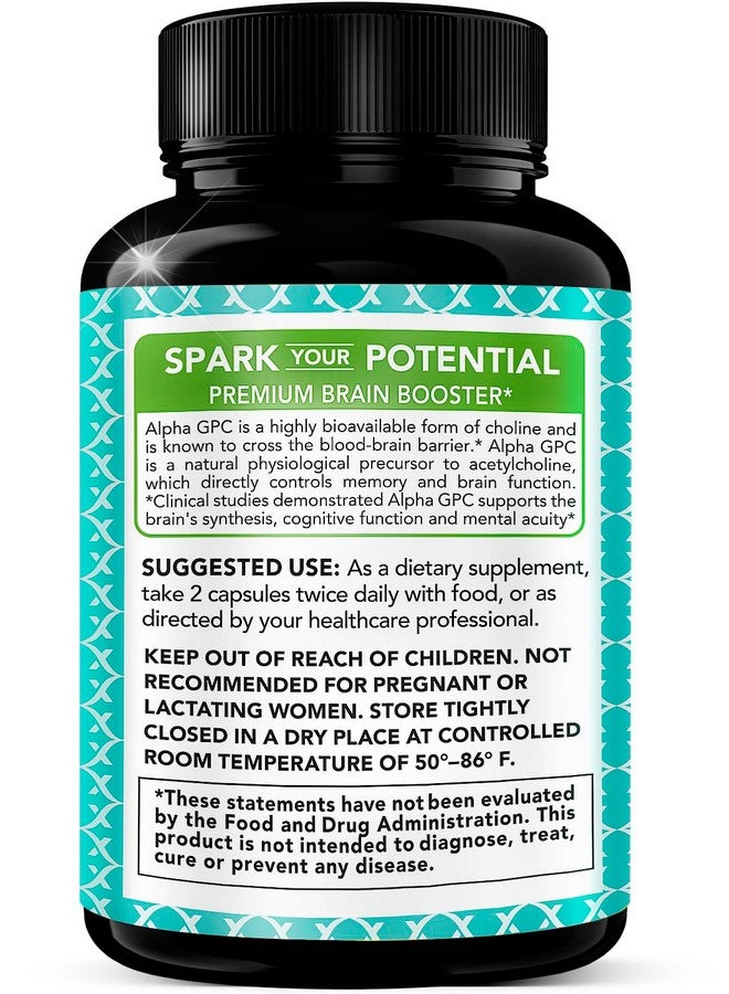 X Gold Health Alpha GPC Choline Supplement 600mg, 99%+ Highly Purified, Highly Bioavailable Source of Choline,180 Veggie Capsules, Cognitive Enhancer Nootropic, Supports Memory & Brain Function, Boosts Focus & Mood - Image 3