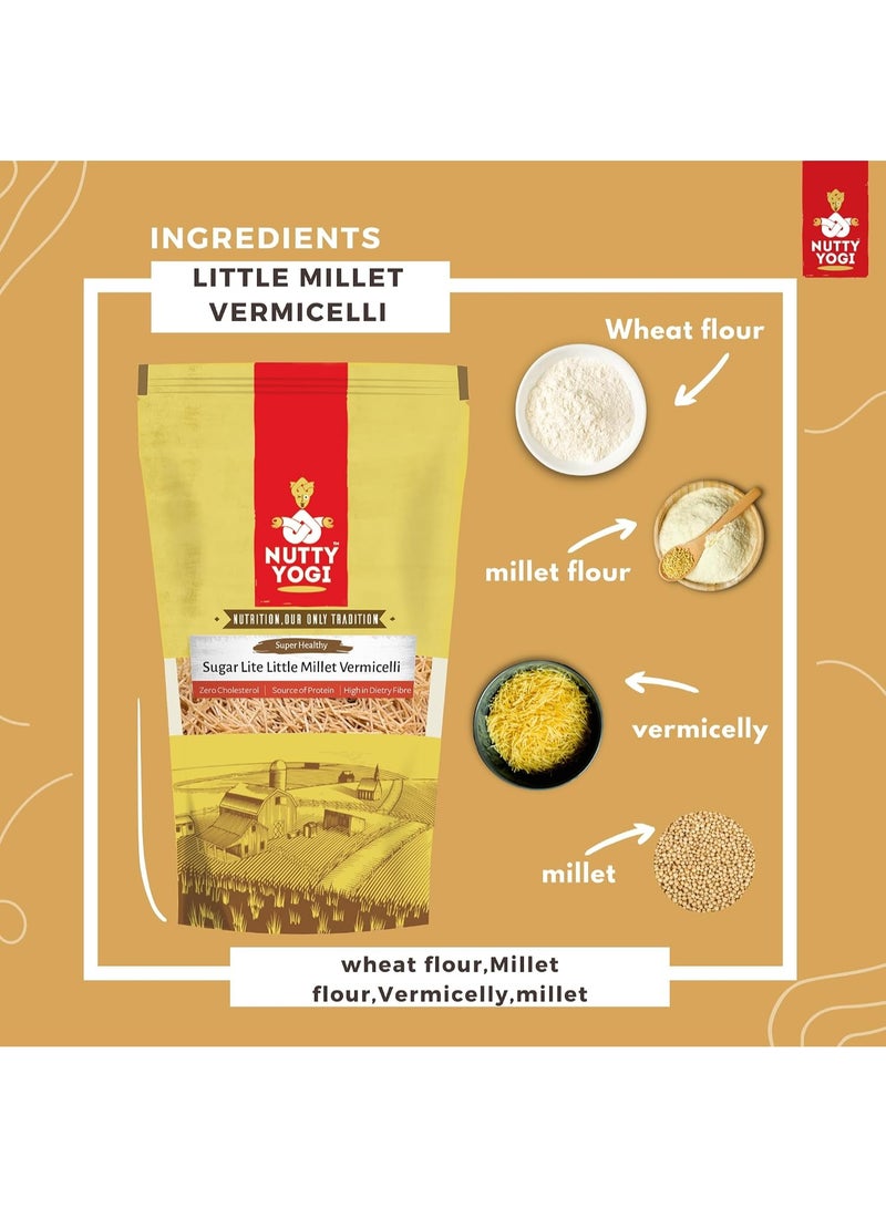 Nutty Yogi Sugar Lite Little Millet Vermicelli | Homemade & Natural |Healthy Breakfast | Rich in Protein High in Fibre & Calcium | Preservative Free - 200gm (Pack of 1) - Image 3