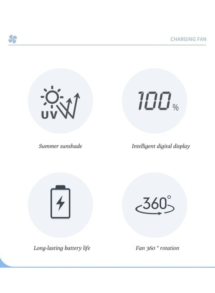 Summer best-selling digital display adult rechargeable fan cap, suitable for both men and women, with outdoor sun protection and leisure functions.  Some have V and R patterns.  No brand information. - Image 4