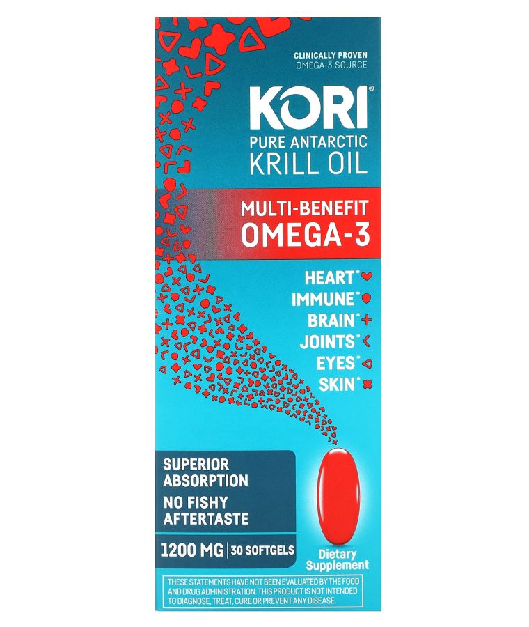 Pure Antarctic Krill Oil Multi-Benefit Omega-3 1200 mg 30 Softgels