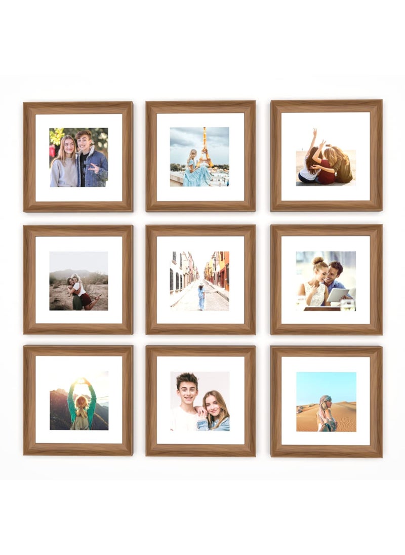 Art Street Art Street Hexa Elite Square Brown 3D-Timeline Wall Photo frames for Home and Wall Décor - Set of 9 (Size - 8 x 8 Inchs)  - Image 2