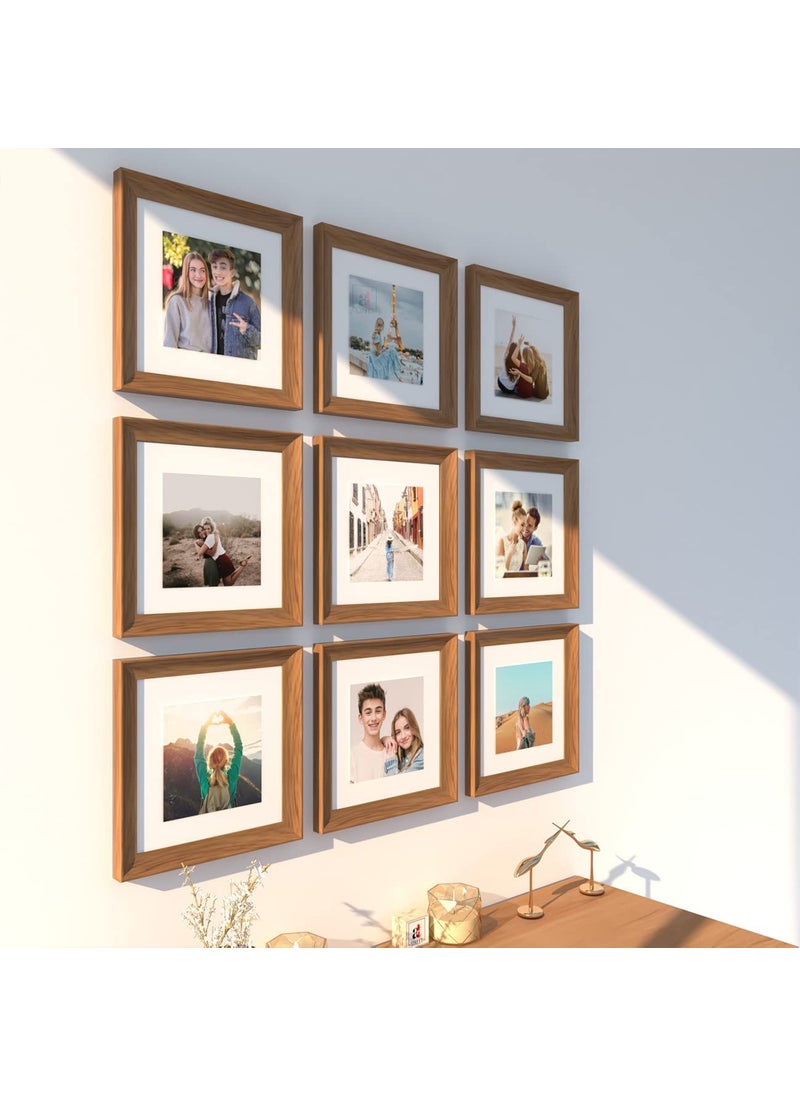 Art Street Art Street Hexa Elite Square Brown 3D-Timeline Wall Photo frames for Home and Wall Décor - Set of 9 (Size - 8 x 8 Inchs)  - Image 1