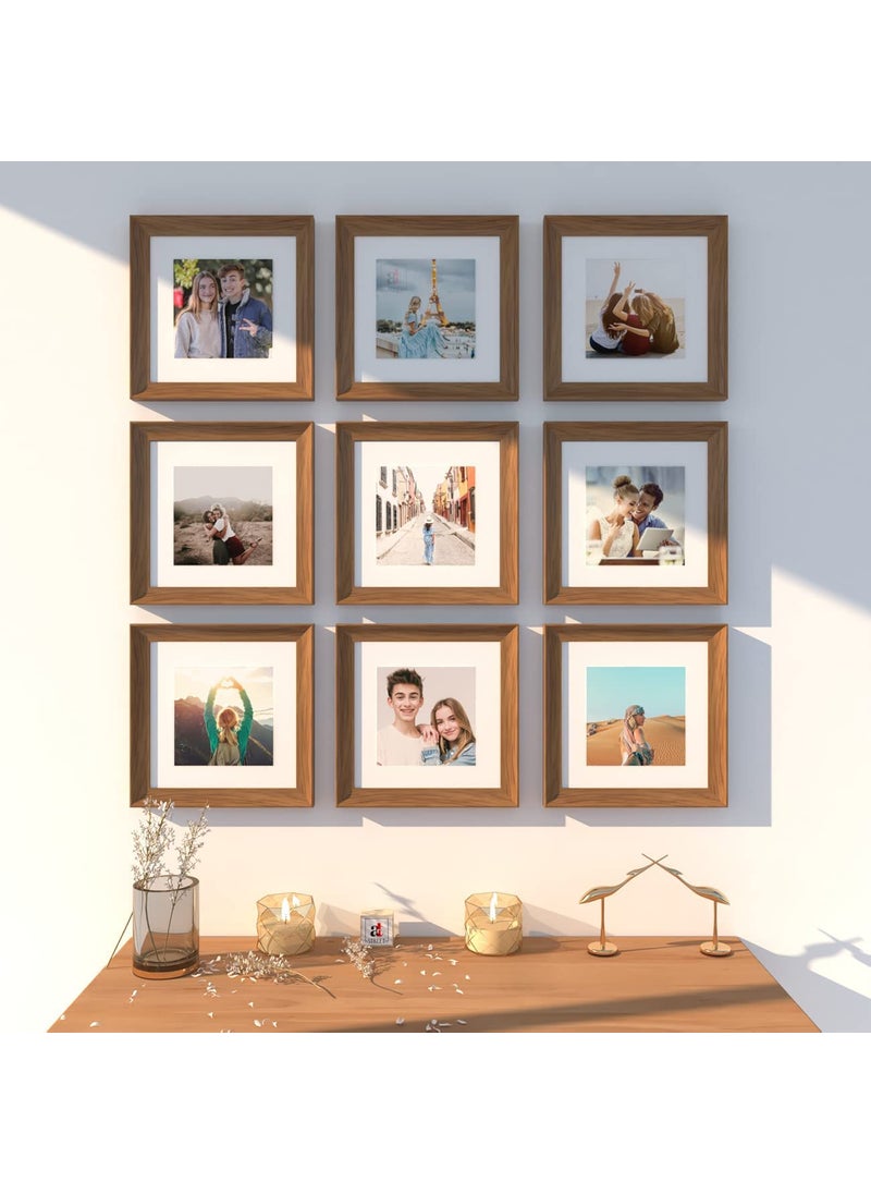 Art Street Art Street Hexa Elite Square Brown 3D-Timeline Wall Photo frames for Home and Wall Décor - Set of 9 (Size - 8 x 8 Inchs)  - Image 3