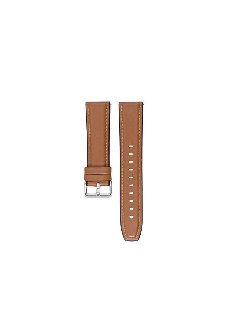Generic Leather Replacement Strap 20mm For Oraimo Tempo S2 OSW-11N- Smart Watch - Camel  - Image 2