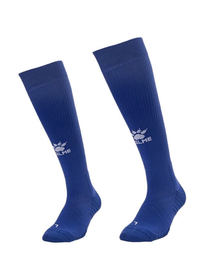 KELME Adult Long Soccer Socks, Thickened Terry Bottom, Non-Slip, For Competition And Training, High Tube Socks For Men, Blue - Image 1