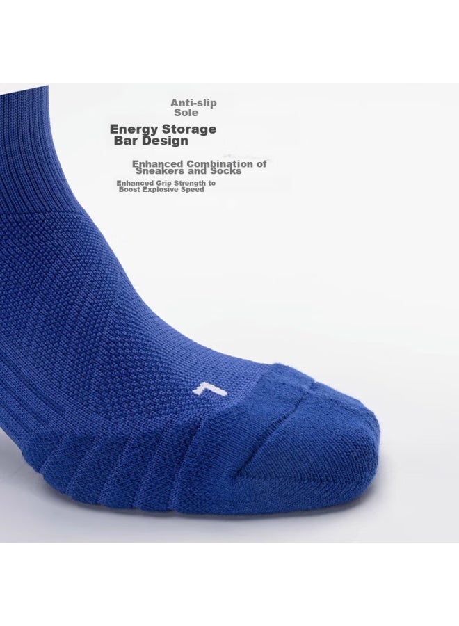 Kelme Adult Long Soccer Socks, Thickened Terry Bottom, Non-slip, For Compeion And Training, High Tube Socks For Men, Blue - Image 5