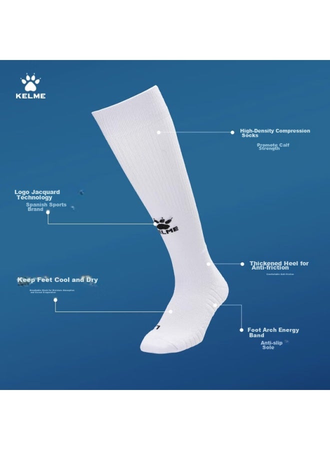 Kelme Adult Long Soccer Socks, Thickened Terry Bottom, Non-slip, For Compeion And Training, High Tube Socks For Men, Blue - Image 3