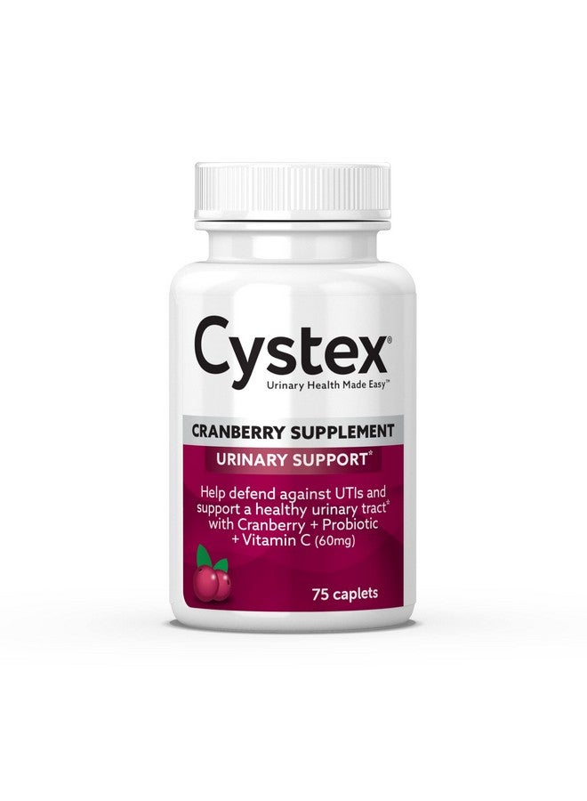 Cystex Cranberry Urinary Tract Health Supplement With Probiotics And Vitamin C Cranberry Pills For Women Sugar Free 75 Caplets - Image 1