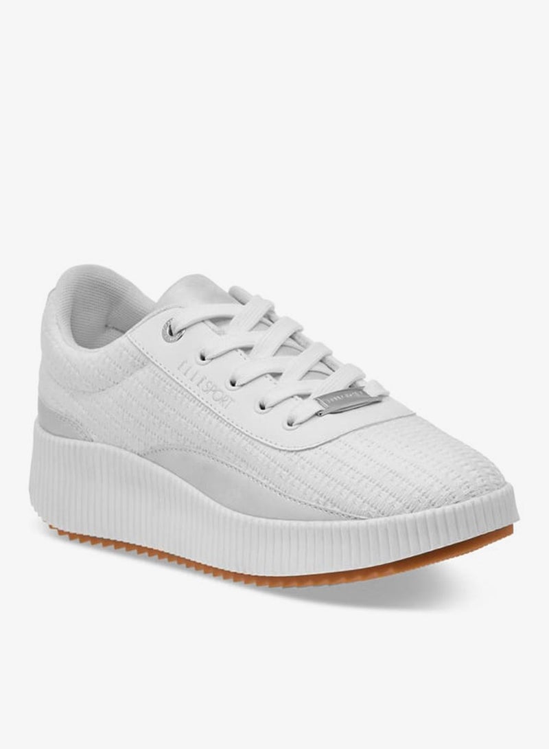 ELLE Women's Textured Sneakers with Chunky Sole and Lace-Up Closure - Image 2