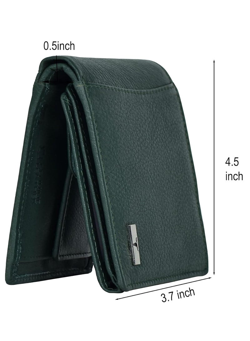 URBANFOREST URBAN FOREST Oliver Green Leather Wallet for Men, 6 Card Slot - Image 2