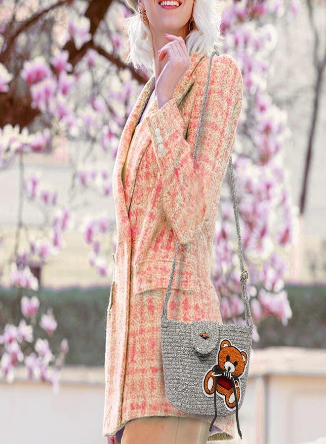 Ariya Women Sling Bag with Teddy Patch (4072 | Gray) Handcrafted PP & Cotton Blend Shoulder Purse, Perfect for Ladies & Girls, Lightweight Tote Bag for Daily Use, Casual, Travel & All Occasions - Image 2