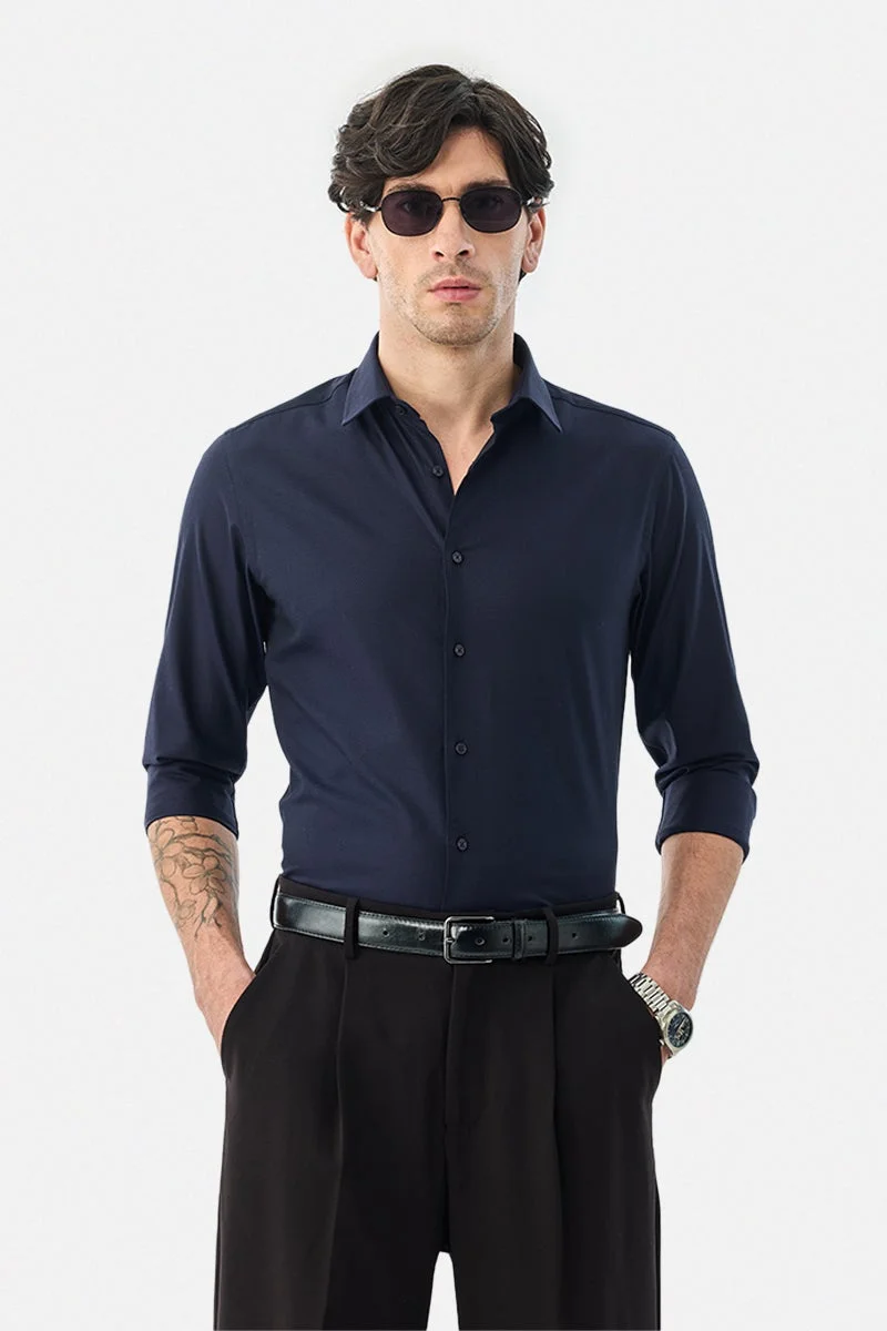 سنيتش قميص قطني فاخر بقصة ضيقة