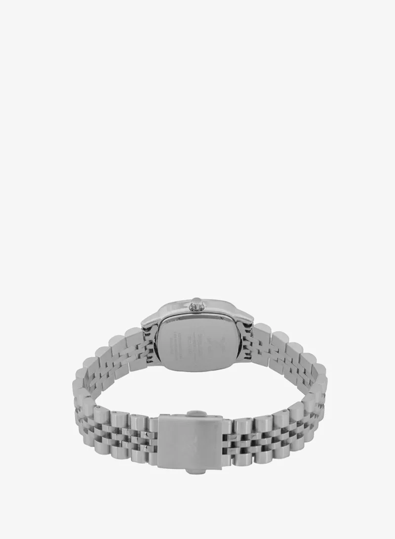 DANIEL KLEIN Women's Stainless Steel Silver Alloy Case Analog Blue Square Emboss Dial Japanese Quartz Premium 30 Meters Water Resistant