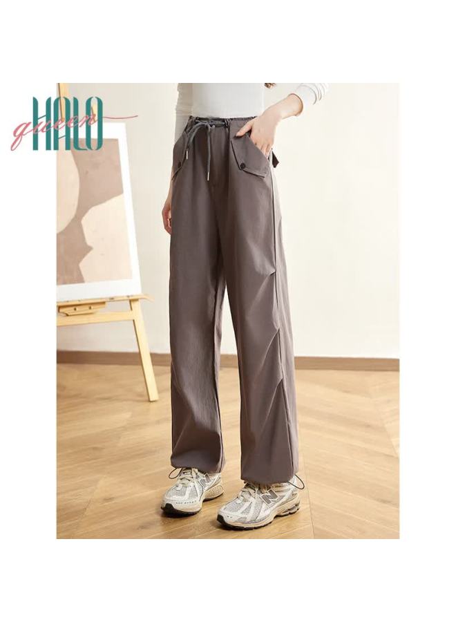 HALOQUEEN Halo Queen Women's Casual Drawstring Cargo Pants Urban Light Outdoor Lazy Trendy Straight-leg New H143k2014 - Image 2