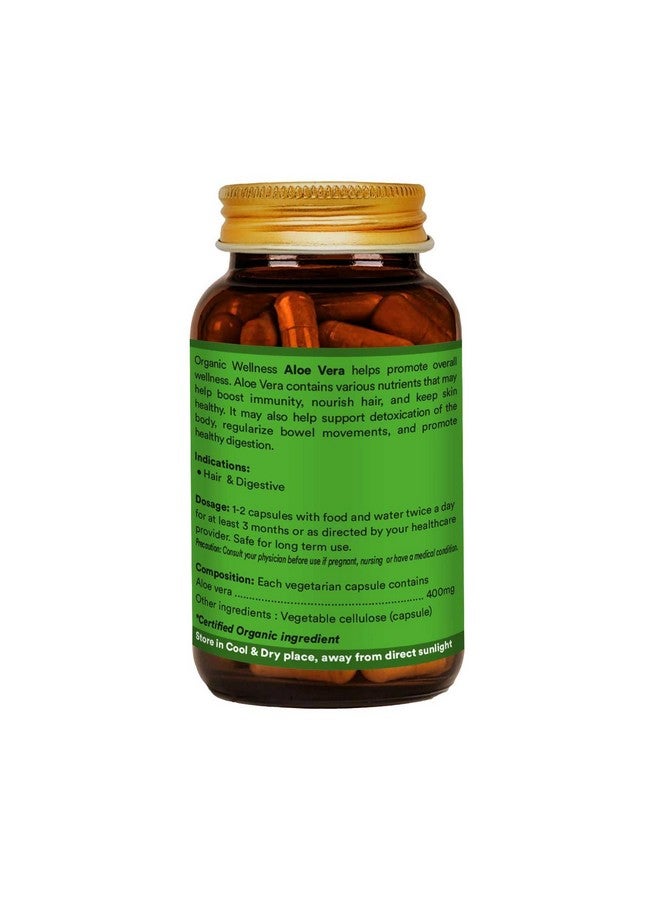 Organic Wellness Aloe Vera Nutritional Capsules For Men & Women | Helps Nourish Skin & Hairs | Boost Immune System | Supports Healthy Digestion - 90 Veg Capsules - Image 2