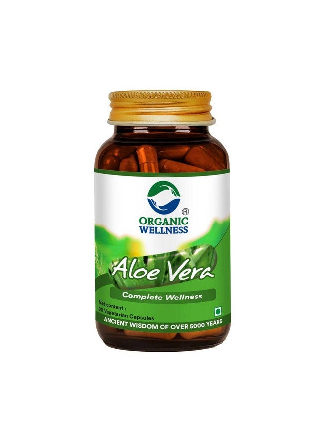 Organic Wellness Aloe Vera Nutritional Capsules For Men & Women | Helps Nourish Skin & Hairs | Boost Immune System | Supports Healthy Digestion - 90 Veg Capsules - Image 1