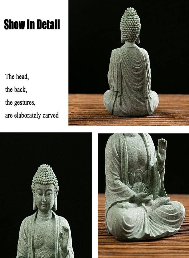 fazhongfa Mini Buddha Statue 4.7 Inch Natural Stone Handmade Buddha Sculptures Creative Zen Garden Aquarium Fish Tank Decorations Home Decor to Friend Family Mom Father as Gift (Meditation) - Image 5