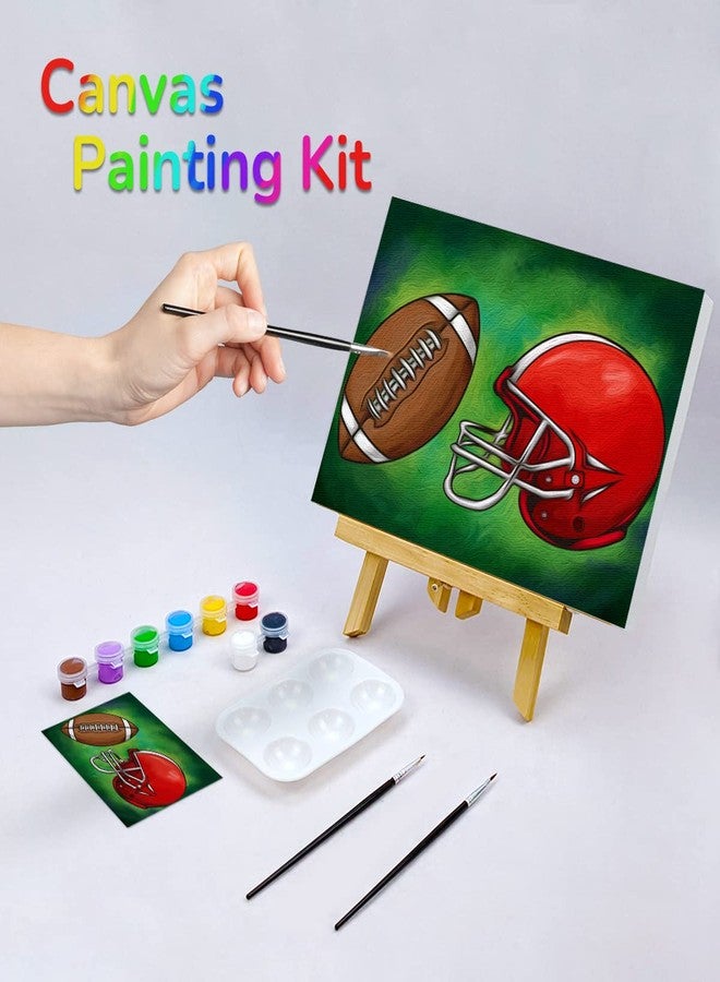 VOCHIC Pre Drawn Canvas Painting Kit for Painting for Adults Party Kits Paint and Sip Party Supplies 8x10 Canvas Rugby Football Paint Art Set - Image 2