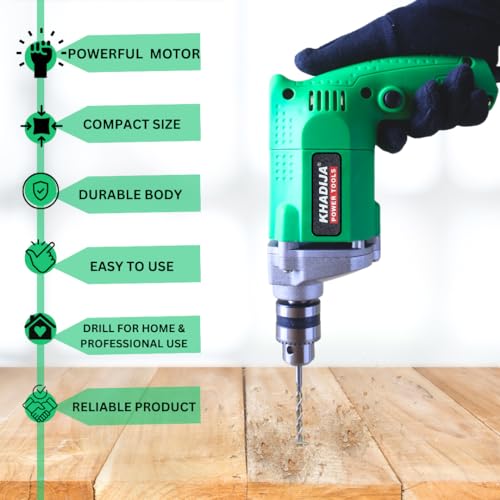KHADIJA Drill Machine 10mm With Free 13Pcs HSS Drill Bits & 1Pc Masonary Bit Combo 6 Months Warranty - Image 4