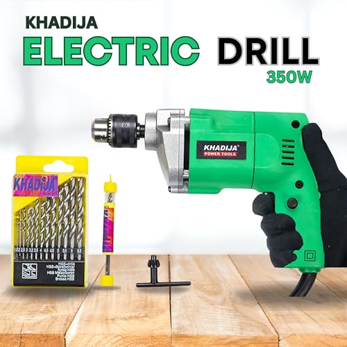 KHADIJA Drill Machine 10mm With Free 13Pcs HSS Drill Bits & 1Pc Masonary Bit Combo 6 Months Warranty - Image 2