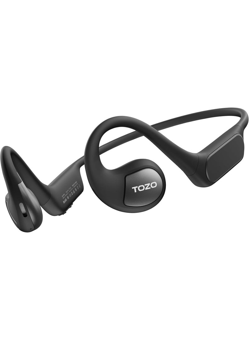 TOZO OpenReal Open Ear Headphones Bluetooth 5.3 Air Conduction Wireless Headphones Sport Earbuds with Premium Sound, Dual-Mic Call Noise Reduction Earphones with Hair Band for Running Cycling Black - Image 1