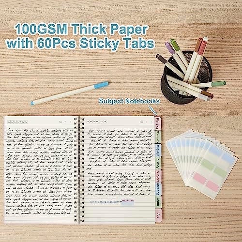MSTONAL 3 Pack Spiral Notebook, A5 Notebooks College Ruled 5.8" x 8.3", 100GSM 7mm College Ruled, 80 Sheets/160 Pages, College Ruled Notebook for School, Office, Sketch - Image 4