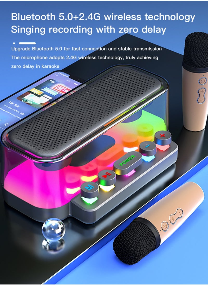 Karaoke Machine Bluetooth Speaker LED Light Portable Bluetooth Speaker Two Wireless Microphones Bluetooth Party Indoor/Outdoor Home Use - pzsku/ZE5A3FBFC6A1CD67CA7E0Z/45/_/1699253593/83058b76-f550-4ae4-b61e-36059abad87b