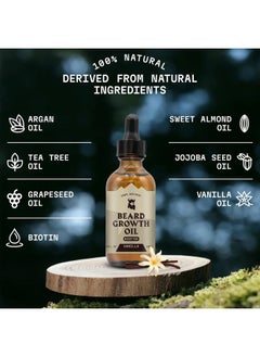 Striking Viking Beard Growth Oil with Biotin - 2 Fl Oz, 1 Pack, Vanilla - Thickening & Conditioning Biotin Beard Growth Oil for Men with Argan Oil & Jojoba Oil - Facial Hair Growth for Men  - Image 2