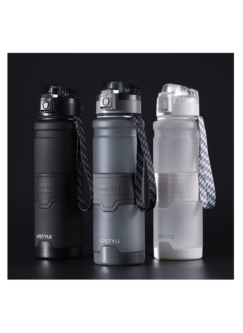 TYCOM Water Bottle 1L Leak Proof Drink Bottle BPA Free USA Tritan Material Gym Bottle with Protein Shaker Flip Top Lid & Removable Strainer for Fitness Cycling Gym Camping Outdoor Sports  - Image 2
