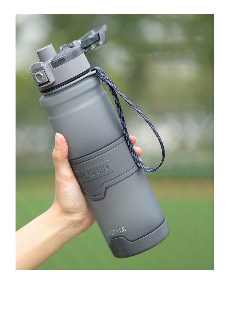 TYCOM Water Bottle 1L Leak Proof Drink Bottle BPA Free USA Tritan Material Gym Bottle with Protein Shaker Flip Top Lid & Removable Strainer for Fitness Cycling Gym Camping Outdoor Sports  - Image 1