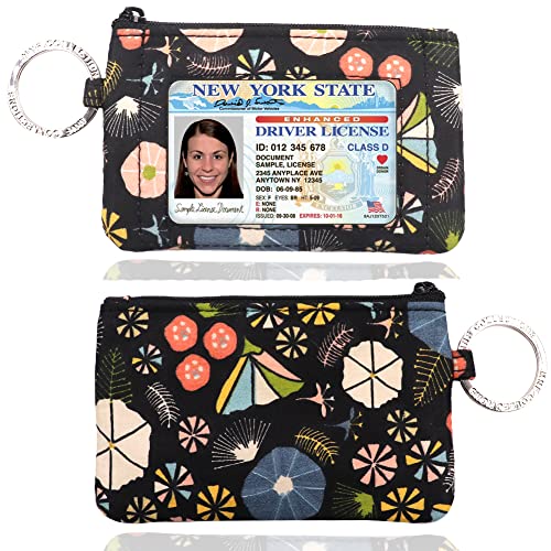 MNF Collections Lanyard with Wallet - Zip ID Case with Lanyard - ID Holder for Cash, Cards, Coin - Durable Card Holder Keychain with Zippers - Cotton - Hana - Image 2