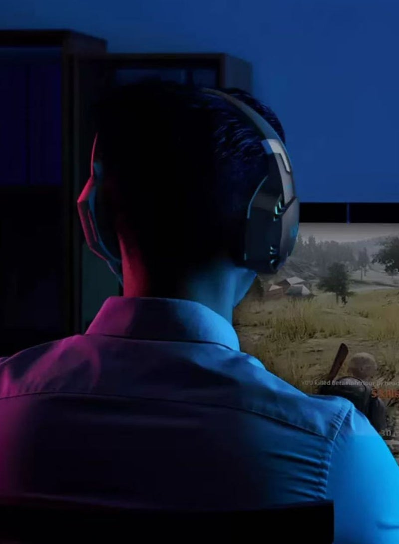 Gaming Headset Surround Stereo Gaming Headphones with Noise Cancelling Mic, LED Lights and Soft Memory Earmuffs for PS4, Nintendo Switch, PC Mac Computer Games (Red) Wired - Image 3