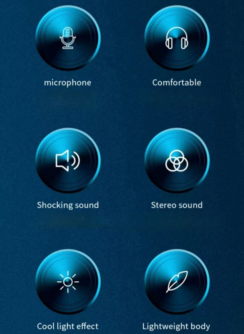 Gaming Headset Surround Stereo Gaming Headphones with Noise Cancelling Mic, LED Lights and Soft Memory Earmuffs for PS4, Nintendo Switch, PC Mac Computer Games (Red) Wired - Image 4