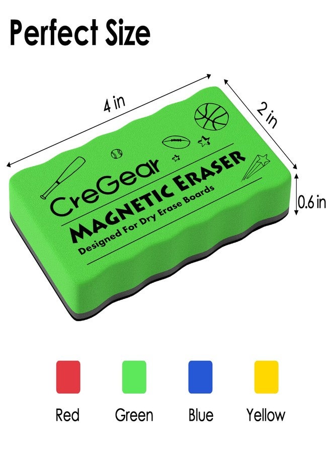 CREGEAR Magnetic Whiteboard Erasers, 4 Pack Dry Erase Board Erasers with Strong Magnet, Reusable Whiteboard Cleaning Pads for Whiteboard and Chalkboard Office Classroom Home, 4 Color, 4 x 2 x 0.6 Inch - Image 5