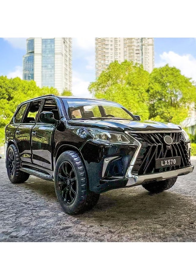 ليكسين سيارة ليكسين LX570 مصبوبة من المعدن - نموذج لعبة مع حركة سحب للخلف، ومؤثرات صوتية وضوئية (16 × 7 × 6 سم) - Image 3