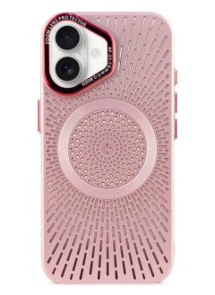 New Heat Dissipation Magsafe phone case Ultra Slim for iphone 16 (6.1 Inch) Support Magnetic Wireless Charge Shockproof Bumper cover (Rose Gold)