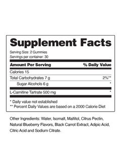 SNAP SUPPLEMENTS L Carnitine Suger free blueberry gummies  Increased Energy, Jump start metabolism, Exercise recovery, Dietary Supplement 60 Gummies  - Image 5