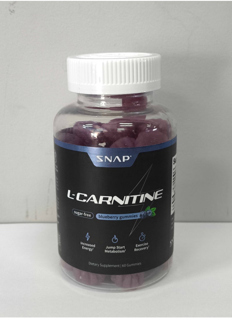 SNAP SUPPLEMENTS L Carnitine Suger free blueberry gummies  Increased Energy, Jump start metabolism, Exercise recovery, Dietary Supplement 60 Gummies  - Image 1