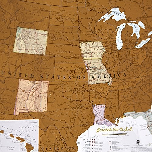Maps International Scratch Off Map of the United States - USA Wall Map - Scratch Off - Detailed cartography - US States - National Parks - Image 4