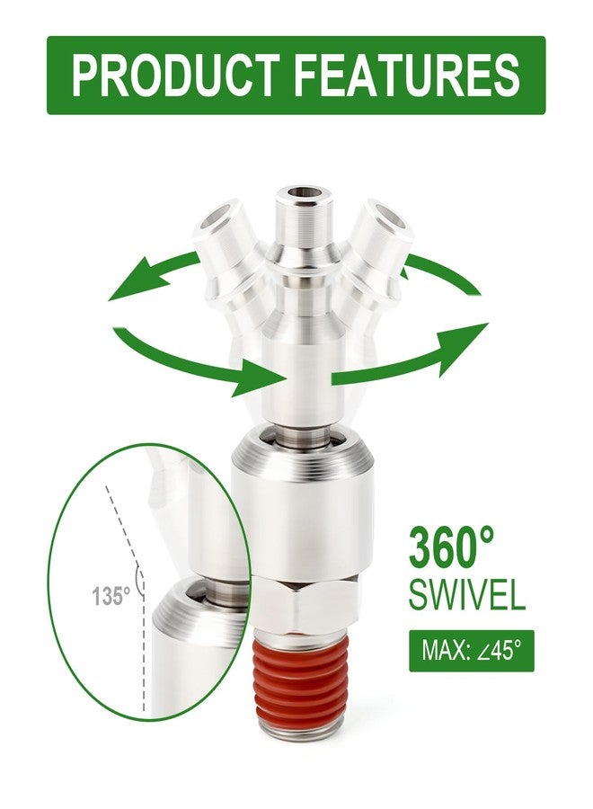 TAISHER 1/4" Swivel Air Plug, 3-Pack Industrial Swivel Coupler and Plug, 1/4-Inch NPT Male Thread, Air Hose Fittings - Image 4