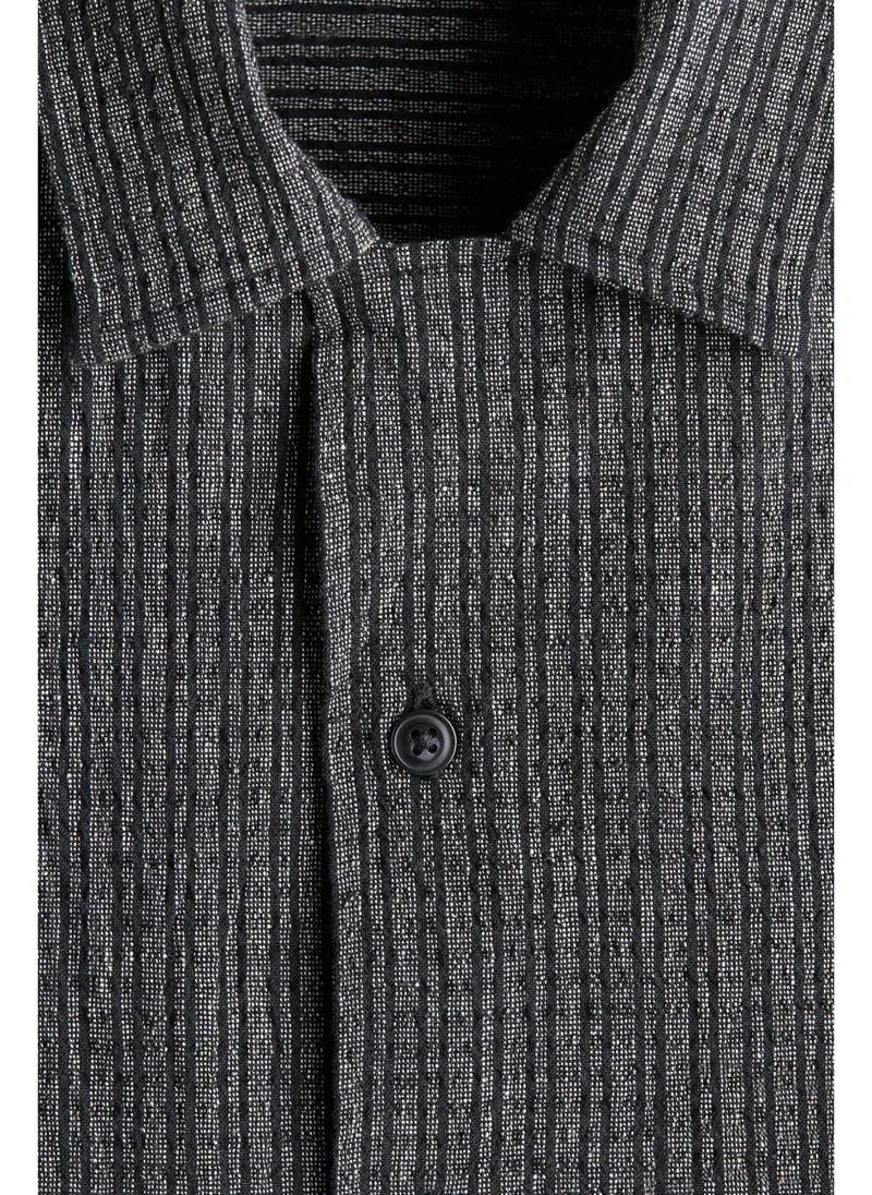 H&M Regular Fit Linen-blend resort shirt