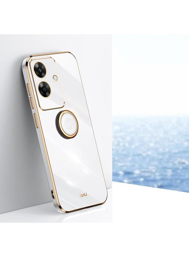 Case For Realme Note 60 4G Straight Edge 6D Electroplate TPU Phone Case with Ring Holder