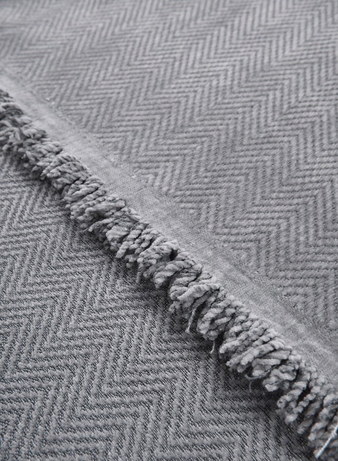 ايست من نون غطاء أريكة شنيلي، غطاء قابل للانزلاق، يناسب 1، 2، 3 و 4 مقاعد، لون موحد، الحجم 180x260 سم - رمادي - Image 3