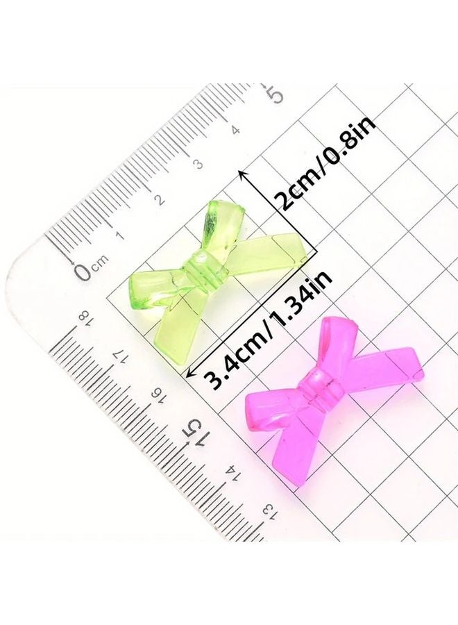 Red Acrylic Bow Spacer Beads 50pcs 20x34mm Jewelry Making Supplies - Image 4
