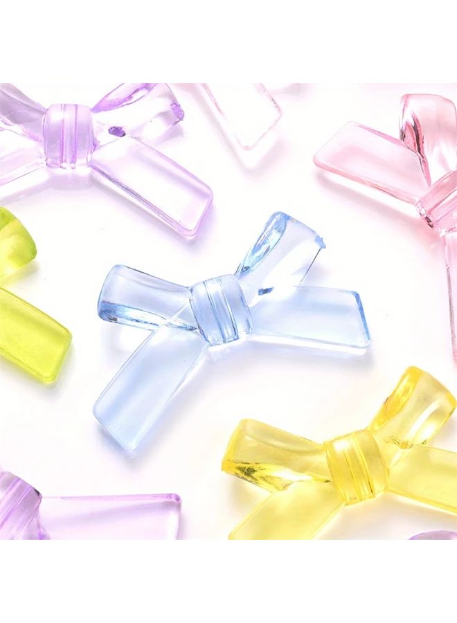 Red Acrylic Bow Spacer Beads 50pcs 20x34mm Jewelry Making Supplies - Image 5