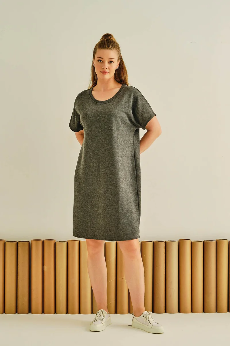 Hays Women's Plus Size Cotton Three Thread Short Sleeve Dress